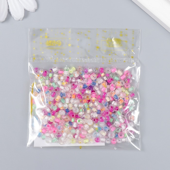 Бисер стекло 6/0  Бисер стекло 6/0 "Прозрачный цветной. Меланж" 30 гр