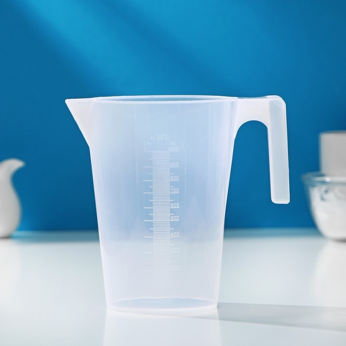 Мерный стакан Доляна, 1 л, цвет прозрачный Мерный стакан Доляна, 1 л, цвет прозрачный