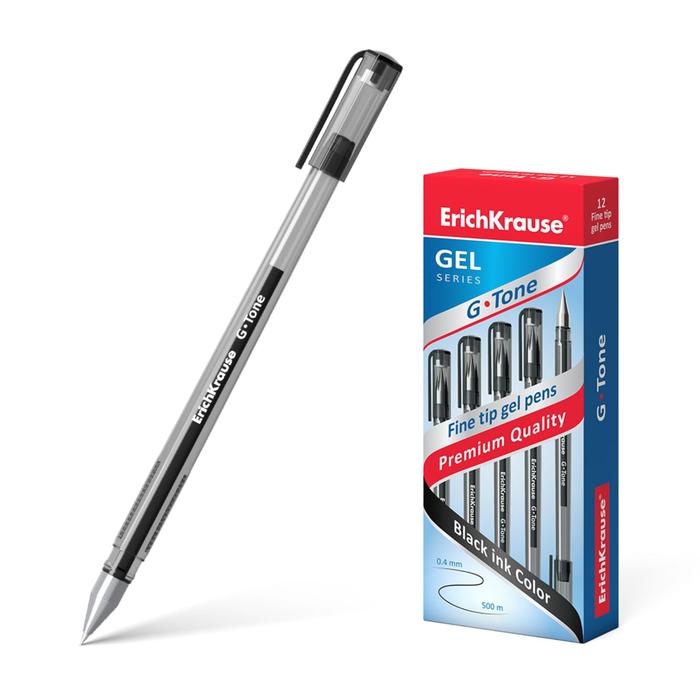 Ручка гелевая ErichKrause G-Tone, узел 0.5 мм, чернила чёрные, длина линии письма 500 метров Ручка гелевая ErichKrause G-Tone, узел 0.5 мм, чернила чёрные, длина линии письма 500 метров