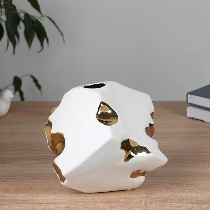 Ваза керамика настольная Ваза керамика настольная "Денвер" перевёртыш, 17 см, белый