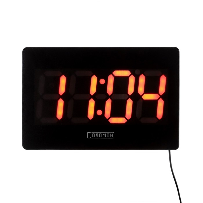 Часы электронные настенные, настольные  Часы электронные настенные, настольные "Соломон", будильник, 15.5 х 23.5 см, красные цифры