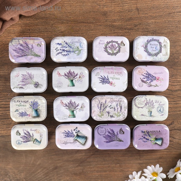 Шкатулка металл  Шкатулка металл "Лаванда" МИКС 2,5х5,5х4 см