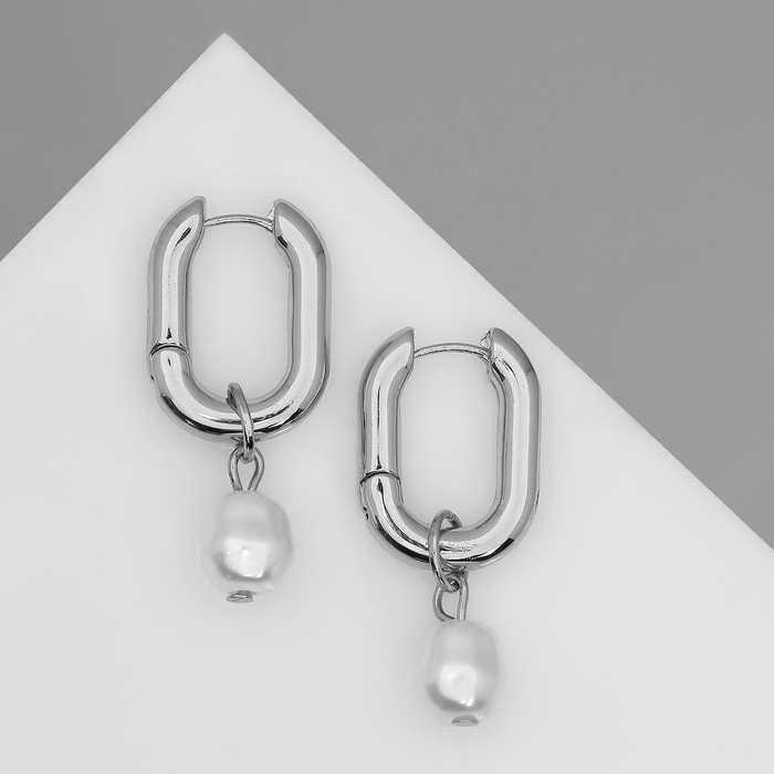 Серьги с жемчугом «Бусина» чувство нежности мини, цвет серебро Серьги с жемчугом «Бусина» чувство нежности мини, цвет серебро
