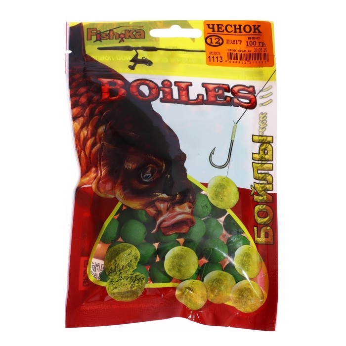 Бойлы Fish.ka чеснок, 12 мм, 100 г Бойлы Fish.ka чеснок, 12 мм, 100 г
