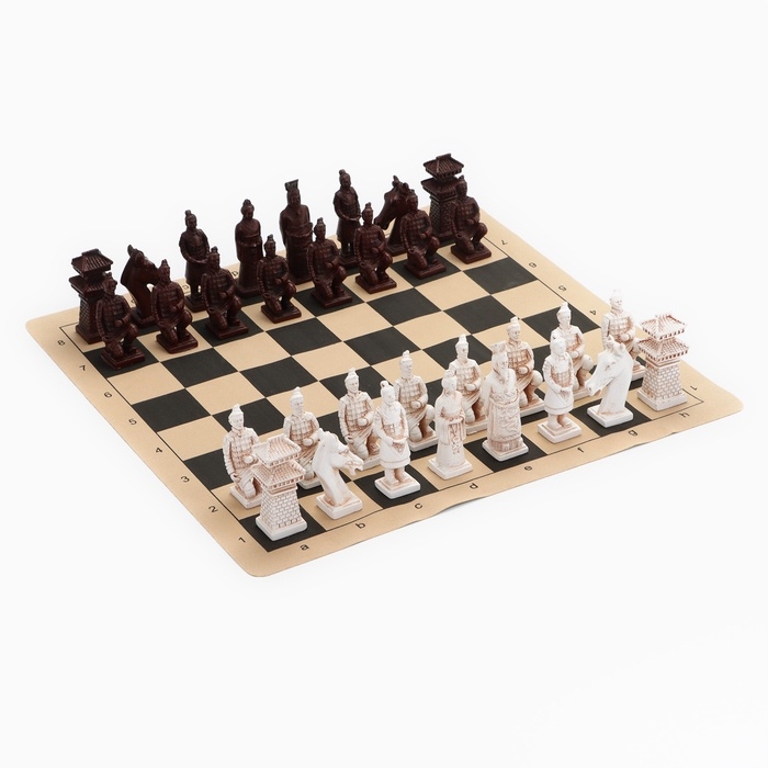 Шахматы настольные сувенирные  Шахматы настольные сувенирные "Терракотовое войско" 43х43 см,король h-9,5 см,пешка h-7,5 см