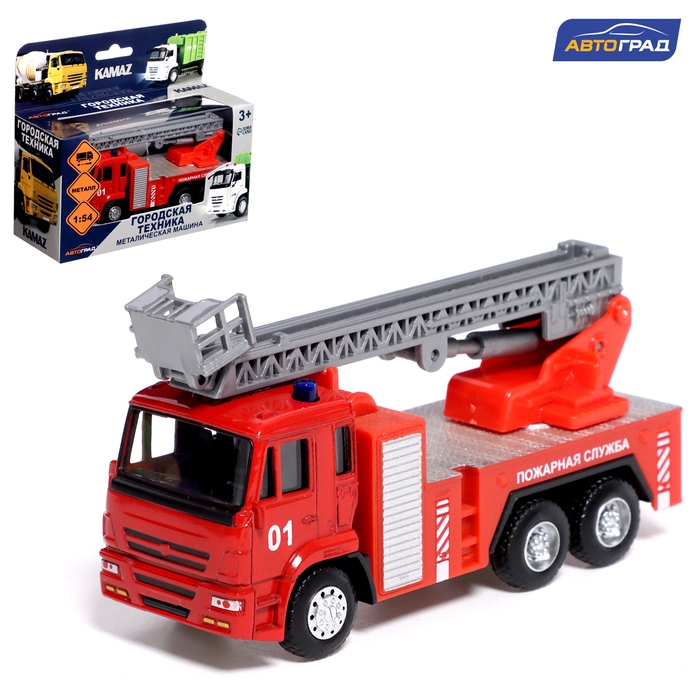 Грузовик металлический «КАМАЗ. Пожарная Служба», 1:54, инерция Грузовик металлический «КАМАЗ. Пожарная Служба», 1:54, инерция