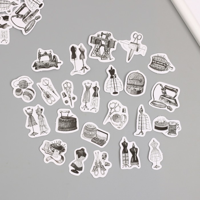 Наклейки для творчества Наклейки для творчества "Швейные аксессуары" набор 46 шт 6,4х4,4 см