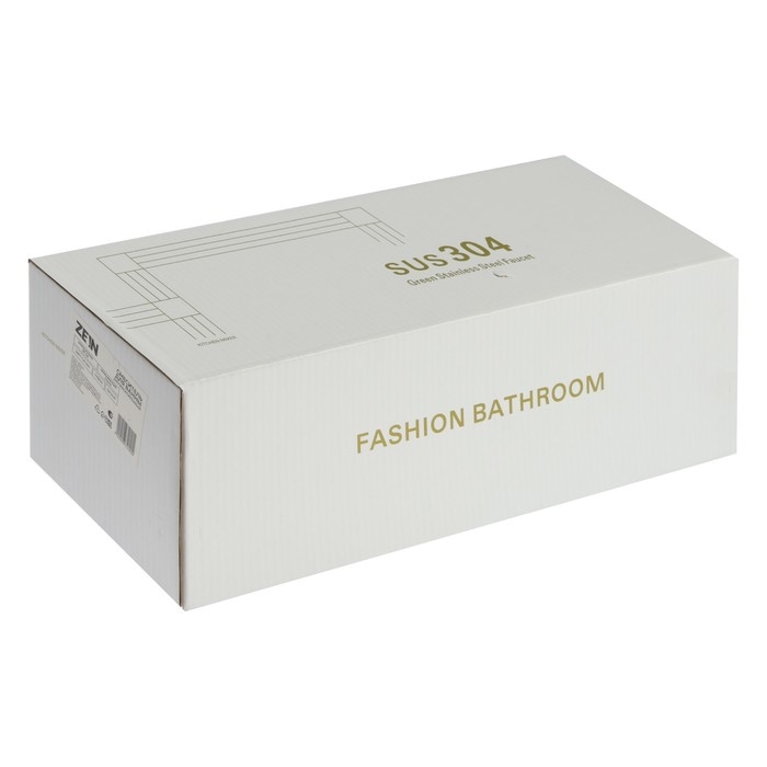 Смеситель для ванны ZEIN Z3732, двухвентильный, излив 10 см, лейка, шланг, сатин