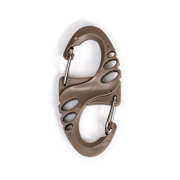 Набор карабинов туристических 5 шт, двойные, пластик, хаки 5 см Набор карабинов туристических 5 шт, двойные, пластик, хаки 5 см