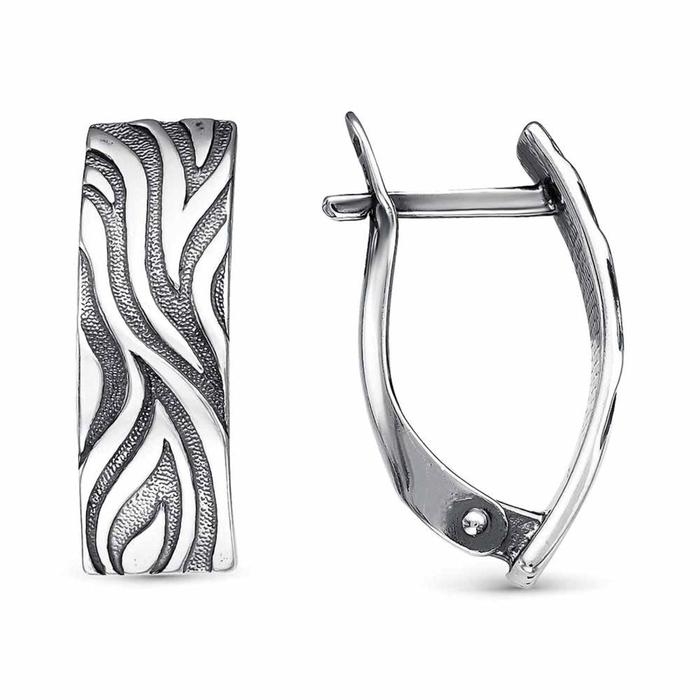 Серьги «Зебра», посеребрение с оксидированием Серьги «Зебра», посеребрение с оксидированием