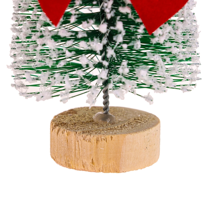 Новогодний декор «Ёлка на подставке с бантом», заснеженная, 6 × 6 × 15 см Новогодний декор «Ёлка на подставке с бантом», заснеженная, 6 × 6 × 15 см