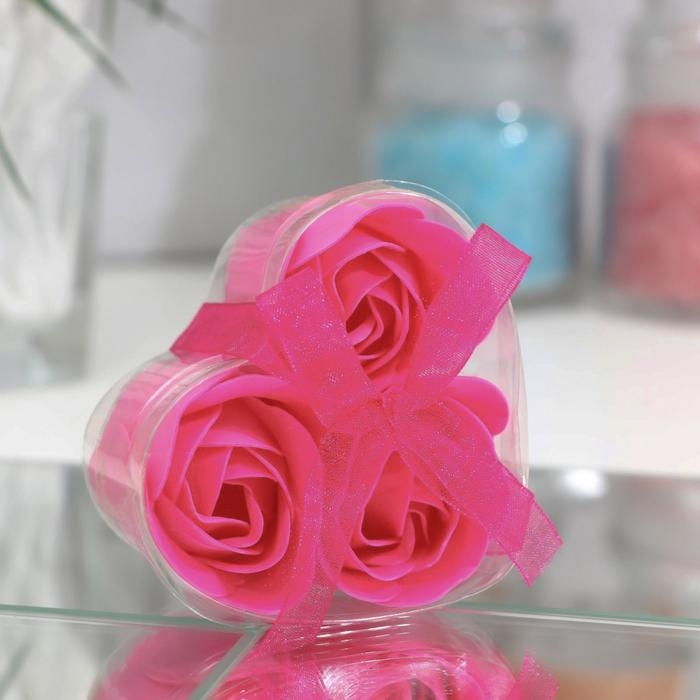 Мыльные розочки, фуксия, набор 3 шт. Мыльные розочки, фуксия, набор 3 шт.