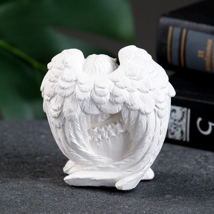 Фигура Фигура "Ангел с младенцем" перламутр, 7х7х4см