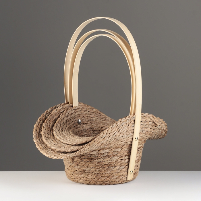 Набор корзин из 3 шт, 38x30x19x14x42см, 33x26x17x12,5x38см, 28x22x15x11x34см, рогоз Набор корзин из 3 шт, 38x30x19x14x42см, 33x26x17x12,5x38см, 28x22x15x11x34см, рогоз