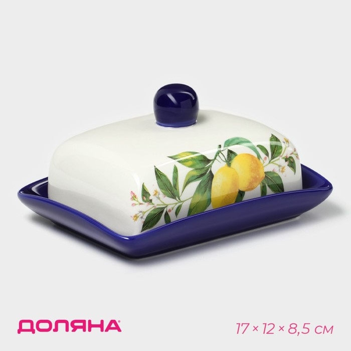 Маслёнка Доляна «Лимон», 17×12×8,5 см, цвет белый Маслёнка Доляна «Лимон», 17×12×8,5 см, цвет белый