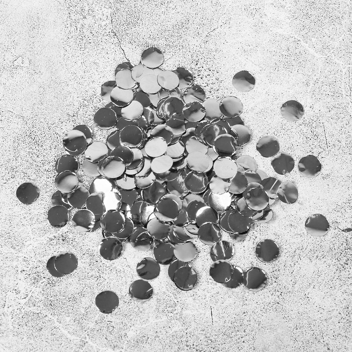 Наполнитель для шара «Конфетти круг», 1 см, фольга, цвет серебряный, 500 г Наполнитель для шара «Конфетти круг», 1 см, фольга, цвет серебряный, 500 г