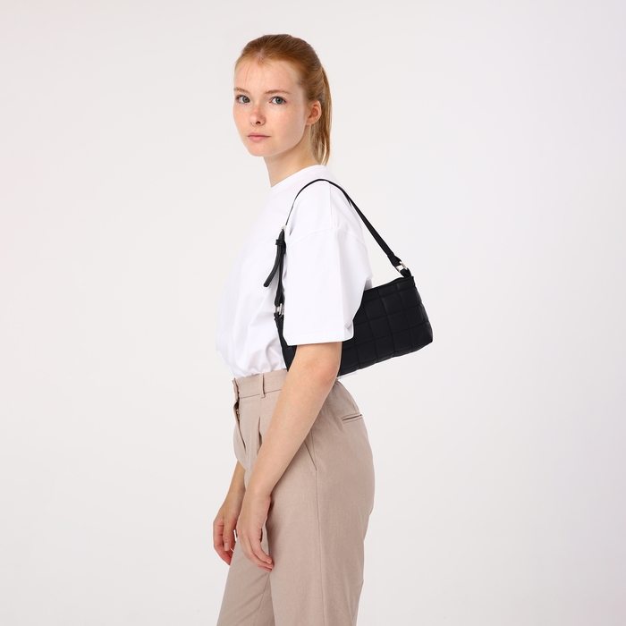 Сумка-багет на молнии, цвет чёрный Сумка-багет на молнии, цвет чёрный