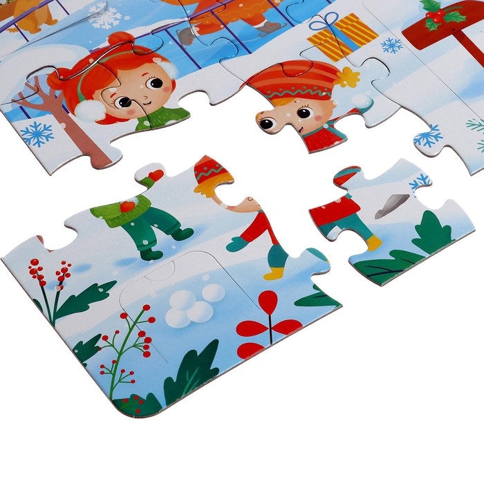 Пазл с окошками «В ожидании Нового года», 6 окошек, 28 деталей Пазл с окошками «В ожидании Нового года», 6 окошек, 28 деталей