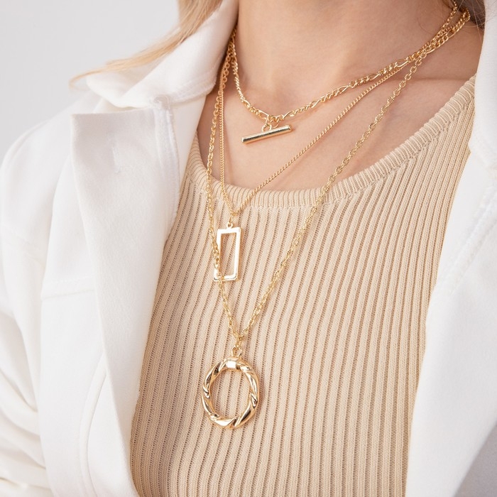 Кулон «Цепь» рамка с кольцом, цвет золото, L=52 см Кулон «Цепь» рамка с кольцом, цвет золото, L=52 см