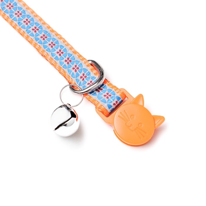 Ошейник с декоративной светоотражающей полосой, имитация нейлона, 30 х 1 см, оранжевый Ошейник с декоративной светоотражающей полосой, имитация нейлона, 30 х 1 см, оранжевый