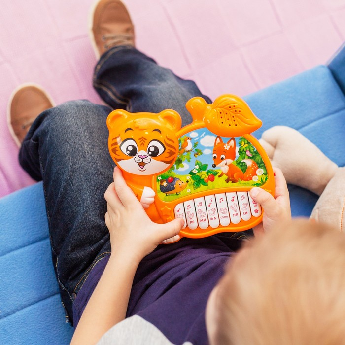 Музыкальная игрушка-пианино «Любимый тигруля», ионика, 4 режима игры, работает от батареек Музыкальная игрушка-пианино «Любимый тигруля», ионика, 4 режима игры, работает от батареек