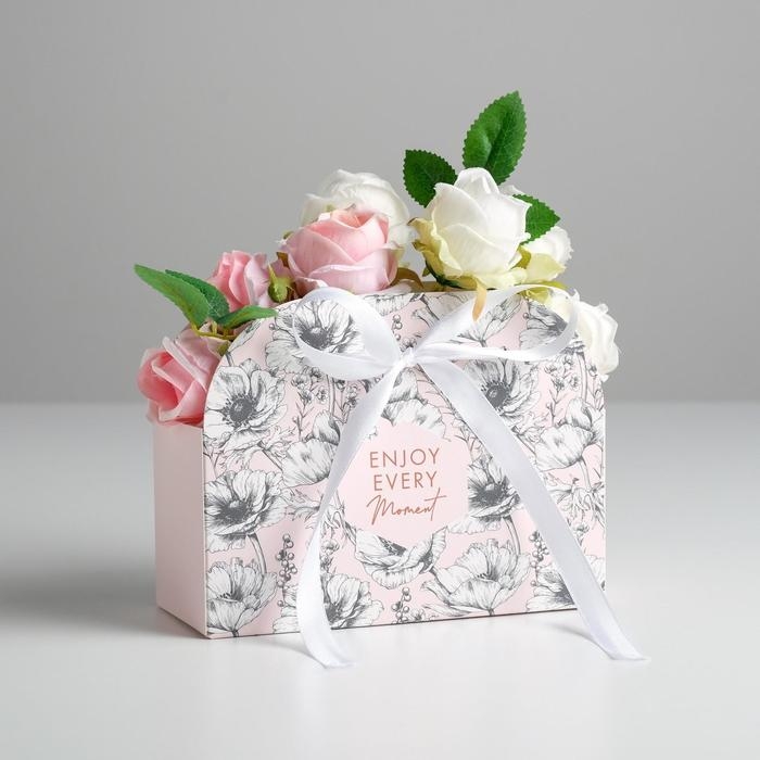 Переноска для цветов складная «Enjoy every moment», 17 × 13 × 7 см