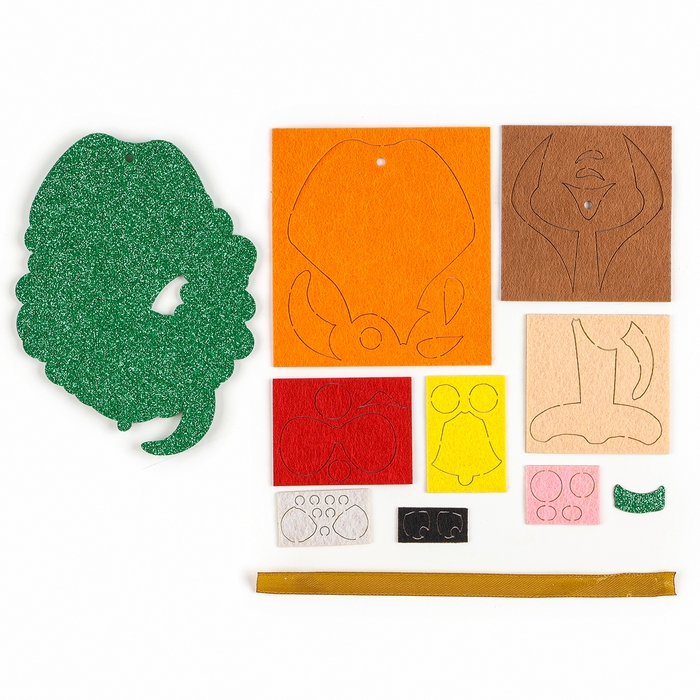 Подвеска из фетра на новый год своими руками «Змея с венком», новогодний набор для творчества Подвеска из фетра на новый год своими руками «Змея с венком», новогодний набор для творчества