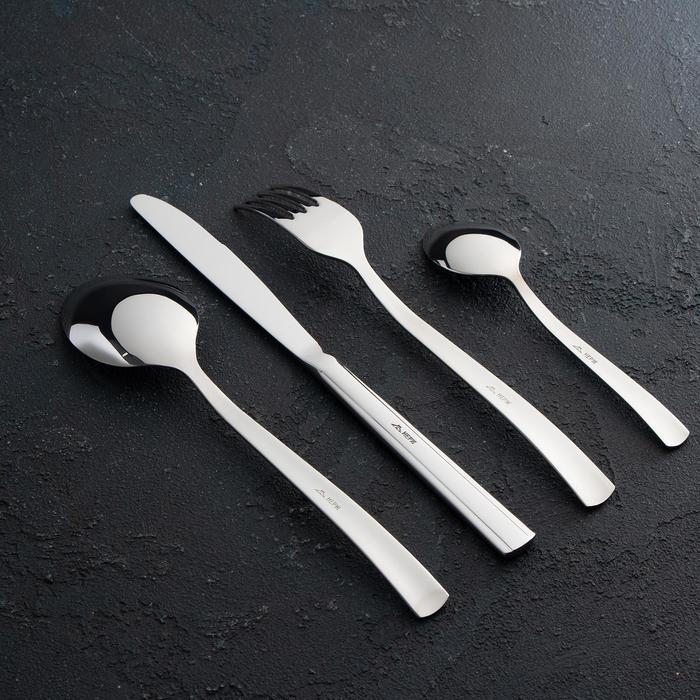 Набор столовый &laquo;Торжество&raquo;, 30 предметов, толщина 2 мм, декоративная коробка, цвет серебряный