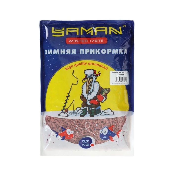 Прикормка Yaman Winter Taste гранулы 3 мм, зимняя, мотыль, 700 г, цвет красный Прикормка Yaman Winter Taste гранулы 3 мм, зимняя, мотыль, 700 г, цвет красный