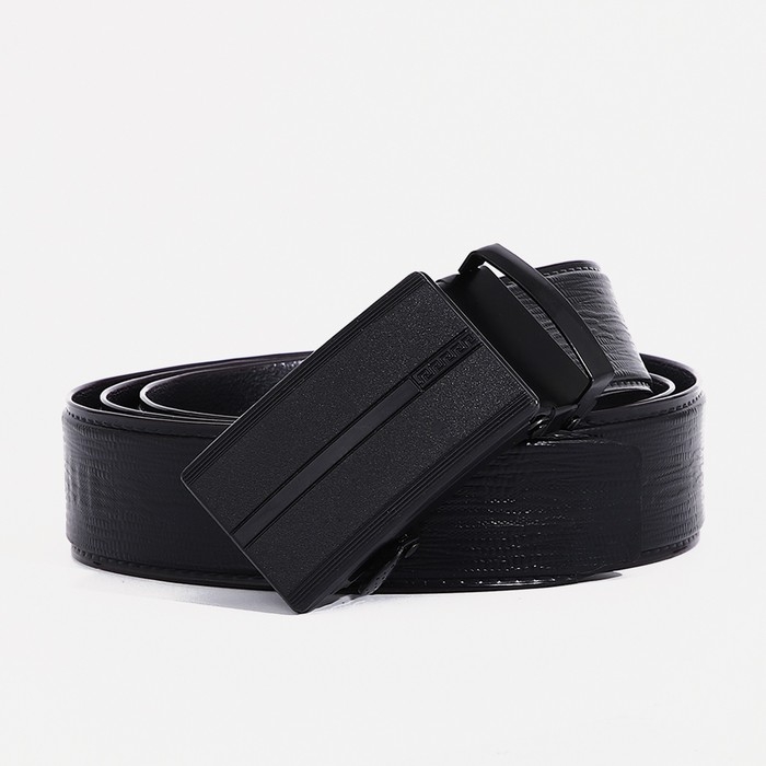 Ремень мужской, ширина 3,5 см, пряжка автомат, цвет чёрный Ремень мужской, ширина 3,5 см, пряжка автомат, цвет чёрный