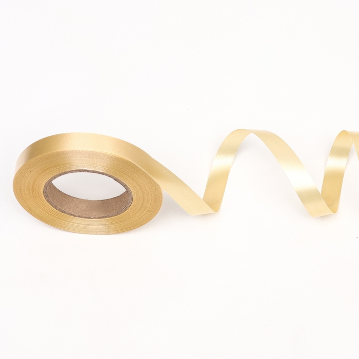 Лента для декора и подарков, золотой 2 см х 100 м Лента для декора и подарков, золотой 2 см х 100 м