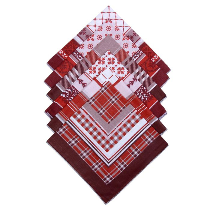 Мужские носовые платки  Мужские носовые платки "Этель" размер 30х30 см, (набор 12 шт,) цвет коричневый, рисунок МИКС