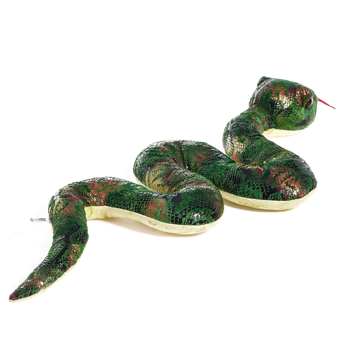 Мягкая игрушка «Змея», 105 см, цвет зелёный Мягкая игрушка «Змея», 105 см, цвет зелёный