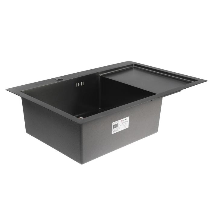 Мойка кухонная AFLORN AF97851F-L, врезная, левая, S=3,0 и 0,8 мм, 78х51х22 см, сифон, графит Мойка кухонная AFLORN AF97851F-L, врезная, левая, S=3,0 и 0,8 мм, 78х51х22 см, сифон, графит