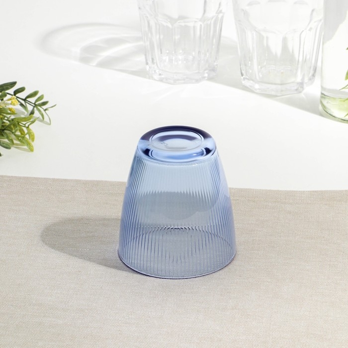 Стакан низкий стеклянный «Концепто Страйпи», 250 мл, цвет синий Стакан низкий стеклянный «Концепто Страйпи», 250 мл, цвет синий