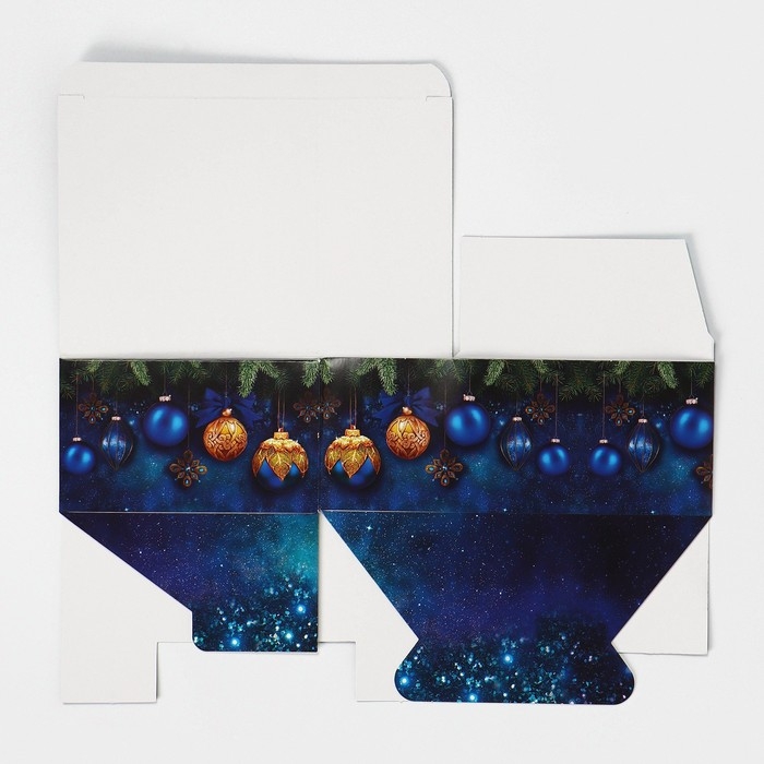 Подарочная коробка складная, новогодняя«Новогодние шары», 18 х 12 х 7 см, Новый год Подарочная коробка складная, новогодняя«Новогодние шары», 18 х 12 х 7 см, Новый год