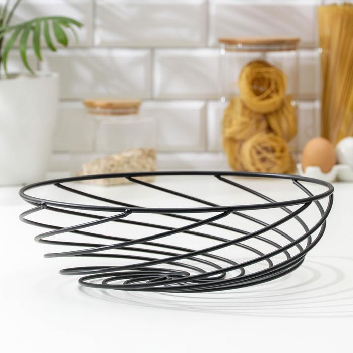 Фруктовница Доляна «Гипноз», 30×30×8,5 см, цвет чёрный Фруктовница Доляна «Гипноз», 30×30×8,5 см, цвет чёрный