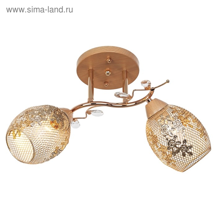 Люстра "Ориана" 2x60Вт E27 золото-коричневый 33х33х20см.