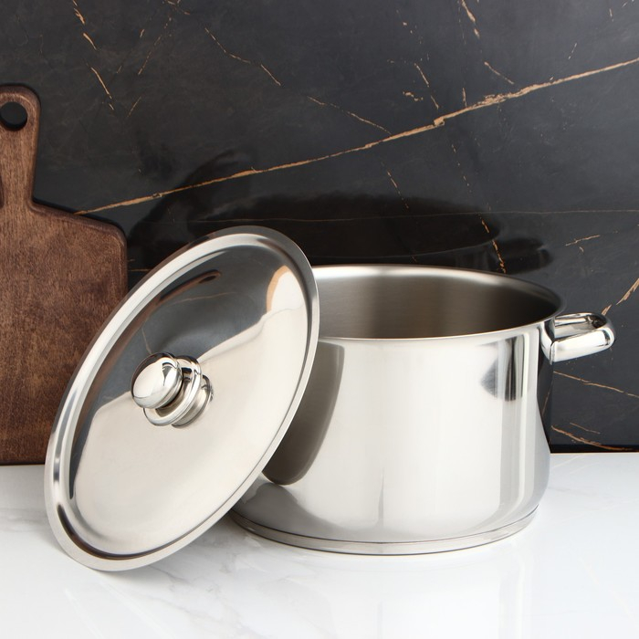 Кастрюля цельнотянутая «Профи», 10 л, d=28 см, капсульное дно, индукция