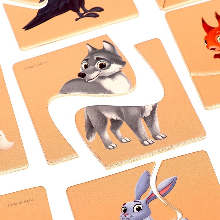 Пазлы для детей. Картинки половинки «Лесные животные» Пазлы для детей. Картинки половинки «Лесные животные»