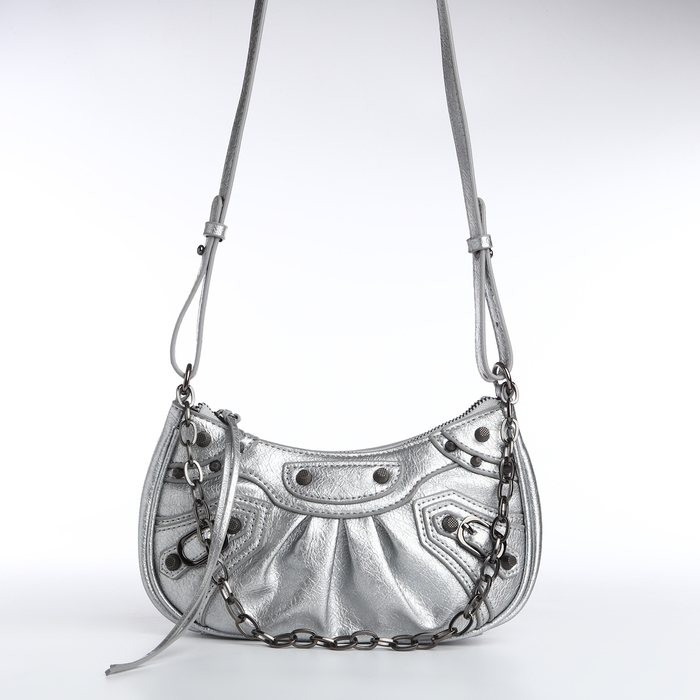 Сумка женская кросс-боди, на молнии, цвет серебряный Сумка женская кросс-боди, на молнии, цвет серебряный