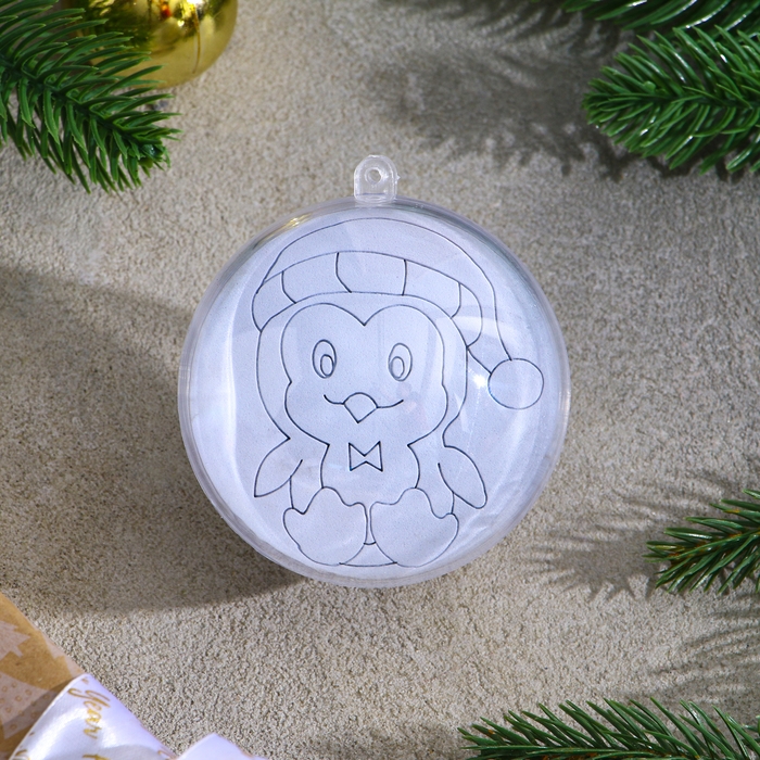 Ёлочное украшение под раскраску «Милый пингвин» размер: 8 см; 2 шт., кисть Ёлочное украшение под раскраску «Милый пингвин» размер: 8 см; 2 шт., кисть