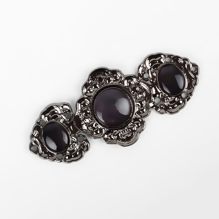 Декоративная застёжка, 6,3 × 2,8 см, цвет чёрный Декоративная застёжка, 6,3 × 2,8 см, цвет чёрный