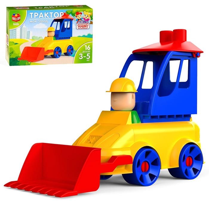 Конструктор «МОЙ ГОРОД: Трактор», 16 деталей Конструктор «МОЙ ГОРОД: Трактор», 16 деталей