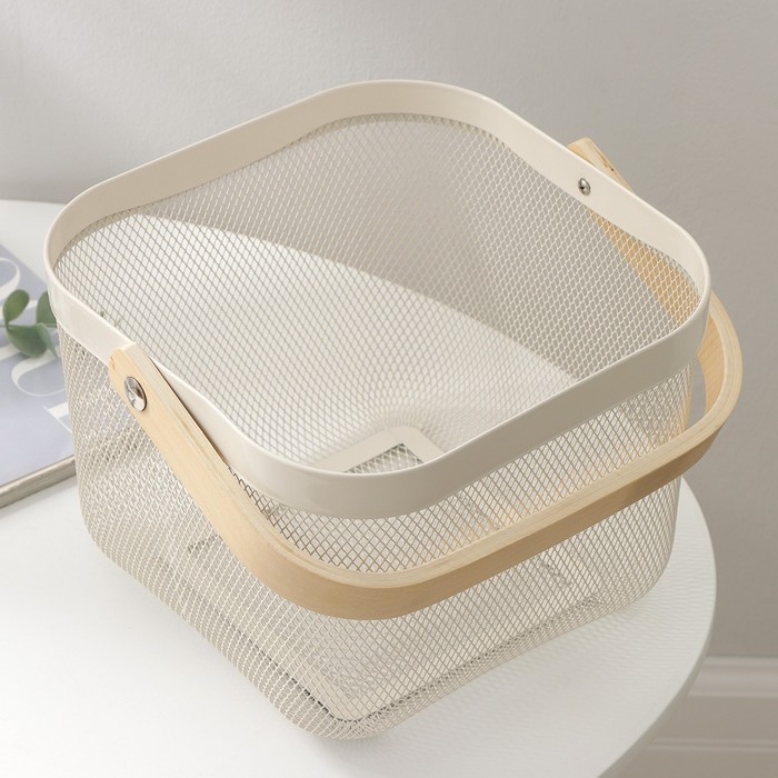 Корзинка универсальная LaDо́m, 26,5×25,5×18 см, цвет белый Корзинка универсальная LaDо́m, 26,5×25,5×18 см, цвет белый