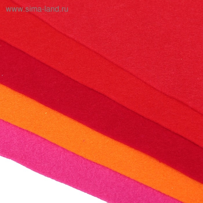 Фетр цветной мягкий A4 deVENTE. Фетр цветной мягкий A4 deVENTE. "Оттенки красного" 5 цветов, 5 листов, толщина 2 мм