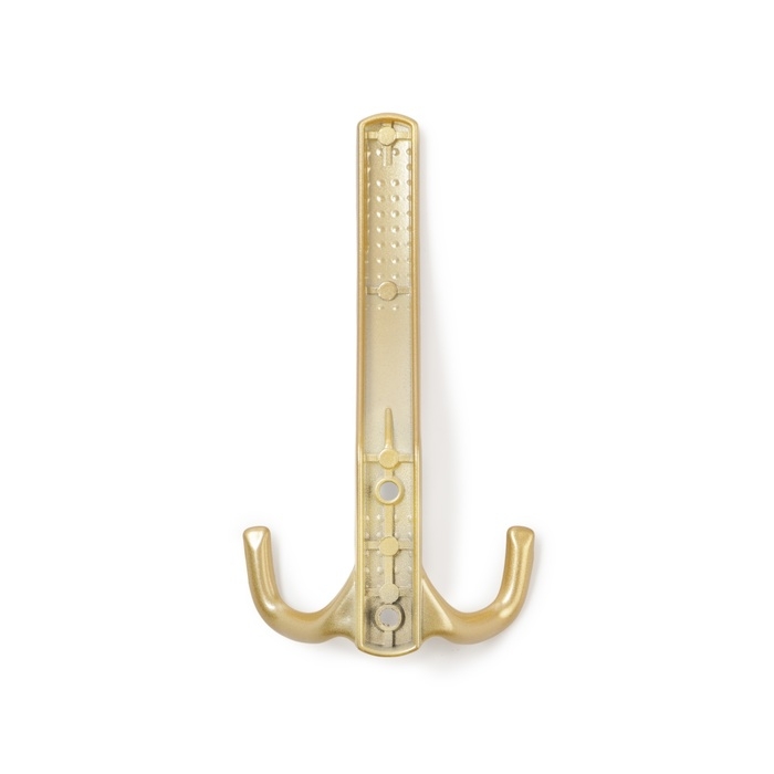 Крючок мебельный ТУНДРА TKT001, трехрожковый, матовое золото Крючок мебельный ТУНДРА TKT001, трехрожковый, матовое золото