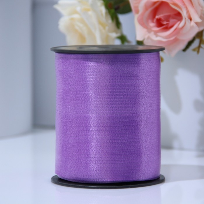 Лента для декора и подарков 0,5 см х 500 м, фиолетовая Лента для декора и подарков 0,5 см х 500 м, фиолетовая