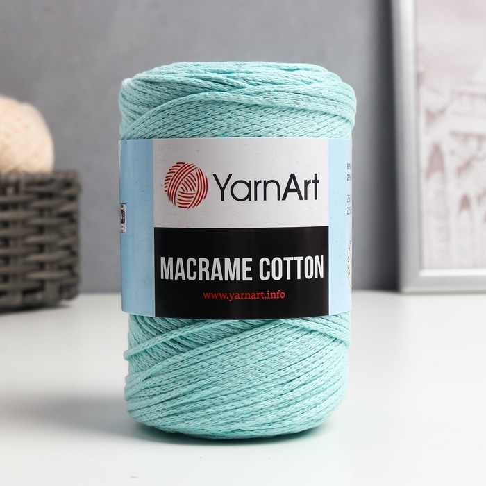 Пряжа  Пряжа "Macrame Cotton" 20% полиэстер, 80% хлопок 225м/250гр (775 мята)