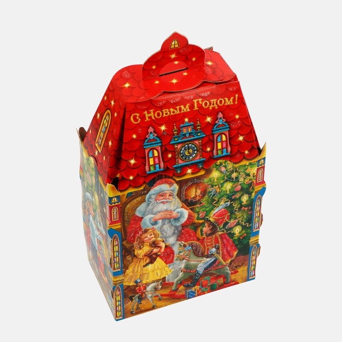 Новый год. Подарочная коробка новогодняя Замок малый  Новый год. Подарочная коробка новогодняя Замок малый "Сияние праздника" 14,6 х 8,2 х 32 см.